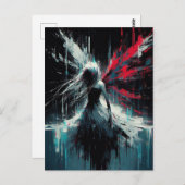 Fairy Glitch Black Red Blue Postkarte (Vorne/Hinten)