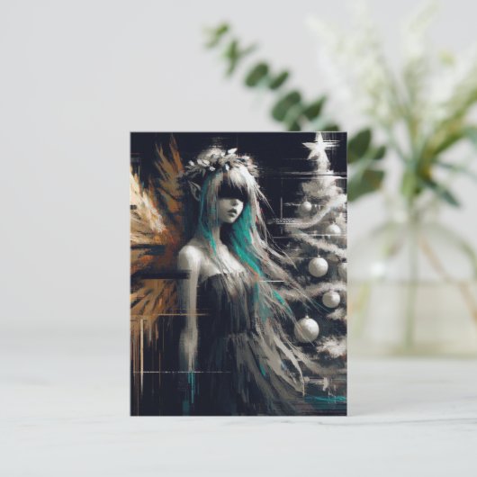 Fairy Glitch Christmas Postkarte (Stehend Vorderseite)