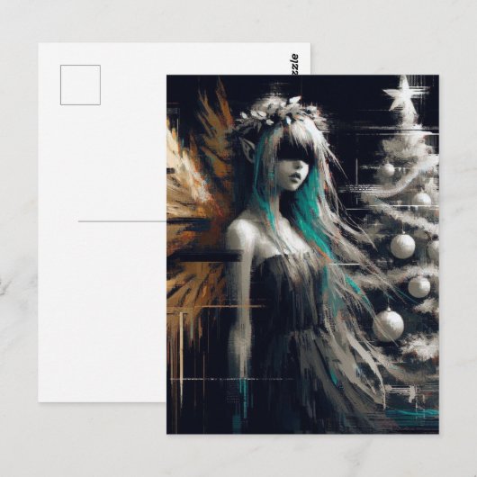 Fairy Glitch Christmas Postkarte (Vorne/Hinten)
