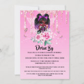 Fairy Glitzer Afroamerikanisches Mädchen pink Gebu Einladung (Vorderseite)