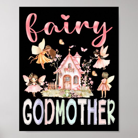 Fairy Godmother Magical Floral Funny Birthday Girl Poster (Vorne)