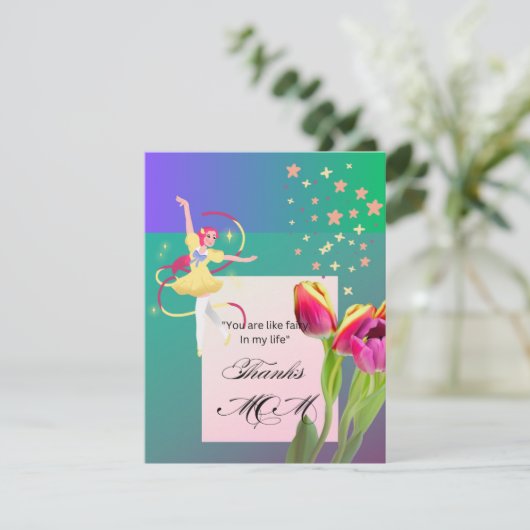 "Fairy Godmutter Danke" Dankeskarte (Stehend Vorderseite)