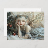 Fairy Gold Wings Red Christmas Ornaments Postkarte (Vorne/Hinten)
