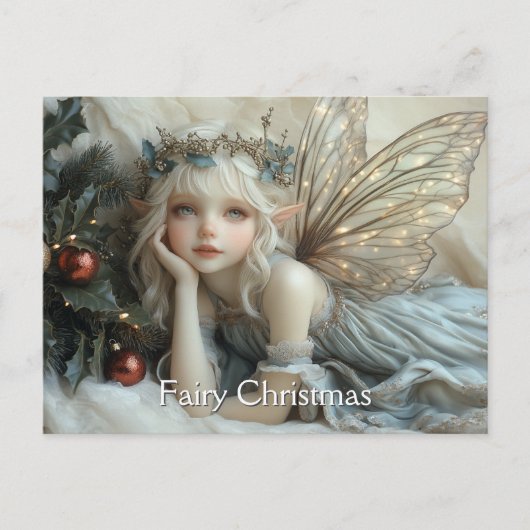 Fairy Gold Wings Red Christmas Ornaments Postkarte (Vorderseite)