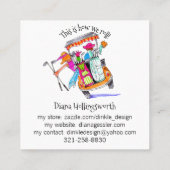 Fairy Golfmutter Business Card Quadratische Visitenkarte (Rückseite)