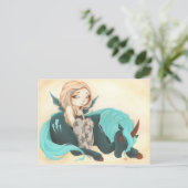 FAIRY GOTH UNICORN storm lightning Postkarte (Stehend Vorderseite)