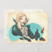 FAIRY GOTH UNICORN storm lightning Postkarte (Vorne/Hinten)