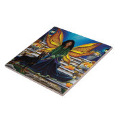 Fairy Guardian Doberman Dog Fliese (Seite)