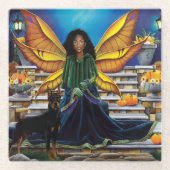 Fairy Guardian Doberman Dog Glasuntersetzer (Vorderseite)