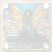 Fairy Guardian Doberman Dog Glasuntersetzer (Rückseite)