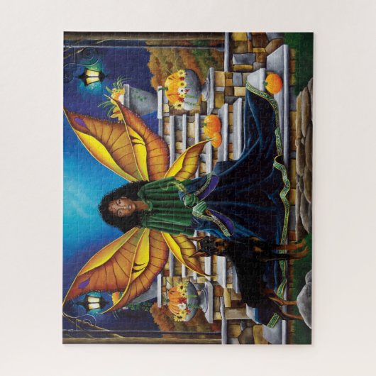Fairy Guardian Doberman Dog Puzzle (Vertikal)