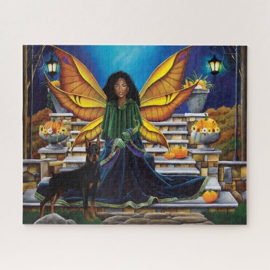 Fairy Guardian Doberman Dog Puzzle (Horizontal)