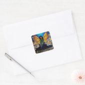 Fairy Guardian Doberman Dog Quadratischer Aufkleber (Umschlag)