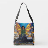 Fairy Guardian Doberman Dog Tragetaschen Mit Langen Trägern (Rückseite)