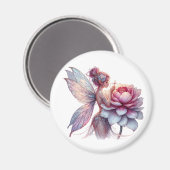 Fairy hält eine übergroße Blume Magnet (Vorderseite/Rückseite)
