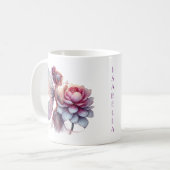 Fairy hält eine übergroße Blume Personalisiert Kaffeetasse (Vorderseite Links)