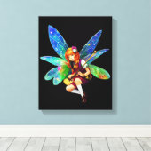 Fairy hält Musikinstrument Leinwanddruck (Insitu (Holzboden))