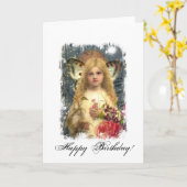 Fairy, Happy Birthday Karte (Gelbe Blume)