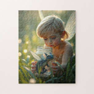 Fairy hat einen Babydrachen gefangen Puzzle