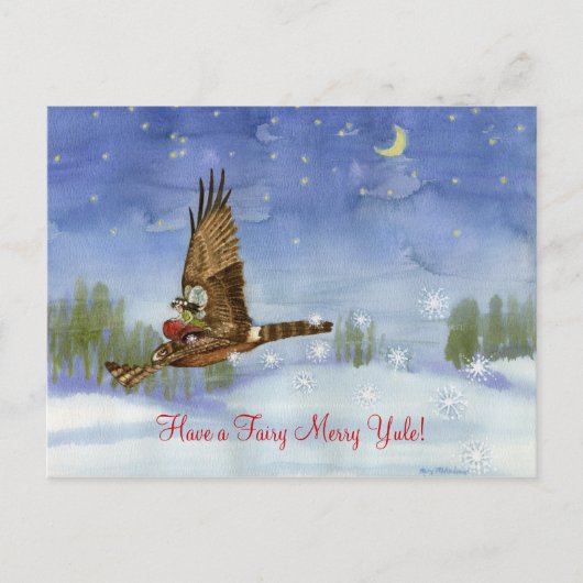 Fairy Hawk Weihnachten Postcard (Vorderseite)