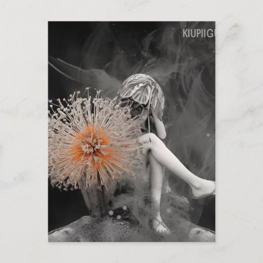 Fairy hinter den Blume Postkarte (Vorderseite)