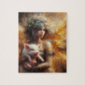 Fairy Holding a Young Pig Puzzle (Vertikal)