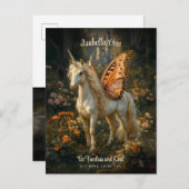 Fairy Horse Orange Butterfly Flügel Inspiration Postkarte (Vorne/Hinten)
