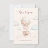 Fairy Hot Air Ballon mit Blume Babydusche Dankeskarte (Vorderseite)