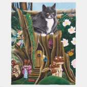 Fairy House Garden Cat Fleecedecke (Vorderseite)