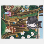 Fairy House Garden Cat Fleecedecke (Vorderseite (Horizontal))