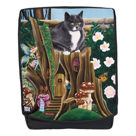 Fairy House Garden Cat Rucksack (Vorderseite)