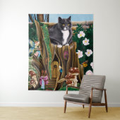 Fairy House Garden Cat Wandteppich (Beispiel)