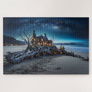 Fairy House on Driftwood Under the Stars Puzzle
