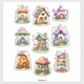 Fairy Houses Style #2 Sticker Sheet (Blatt)