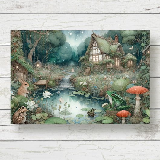 Fairy Hütte Frog Cotgcore Toad Pond Decoupage Seidenpapier