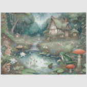 Fairy Hütte Frog Cotgcore Toad Pond Decoupage Seidenpapier (Vorderseite)