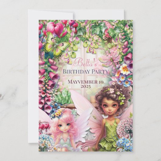 Fairy Hütte Magical Birthday Party Einladung (Rückseite)