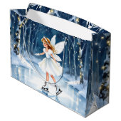 Fairy Ice Skating in and Enchanted Forest Große Geschenktüte (Rückseite Schrägansicht)