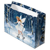 Fairy Ice Skating in and Enchanted Forest Große Geschenktüte (Vorderseite Schrägansicht)