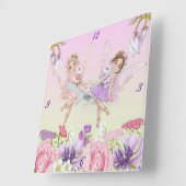 Fairy Illustrations Kinderzimmer Clock Quadratische Wanduhr (Winkel)