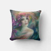 Fairy im Blumengarten Wasserfarbe Kissen (Vorderseite)