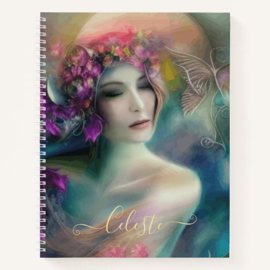 Fairy im Blumengarten Wasserfarbe Notizblock (Vorderseite)