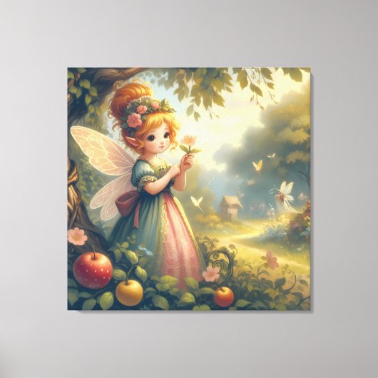 Fairy im Garten Leinwanddruck (Vorderseite)