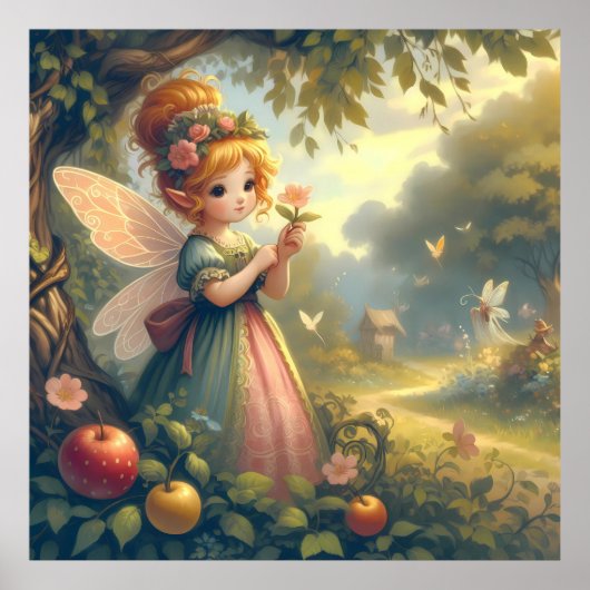 Fairy im Garten Poster (Vorne)