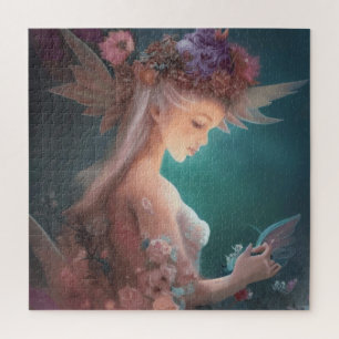 Fairy im Mondlichtgarten Wasserfarbe Puzzle