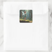 Fairy im Wald Quadratischer Aufkleber (Tasche)