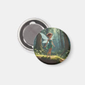 Fairy im Wald zum Geburtstag Magnet (Vorderseite/Rückseite)