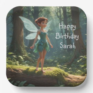Fairy im Wald zum Geburtstag Pappteller