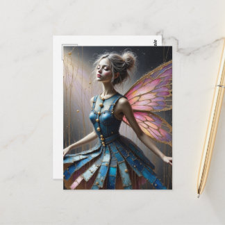 Fairy in a Denim Dress Postkarte