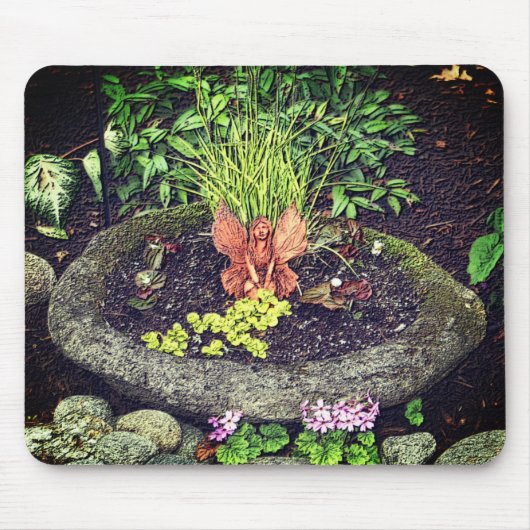 Fairy in Blumengärten Mousepad (Vorne)